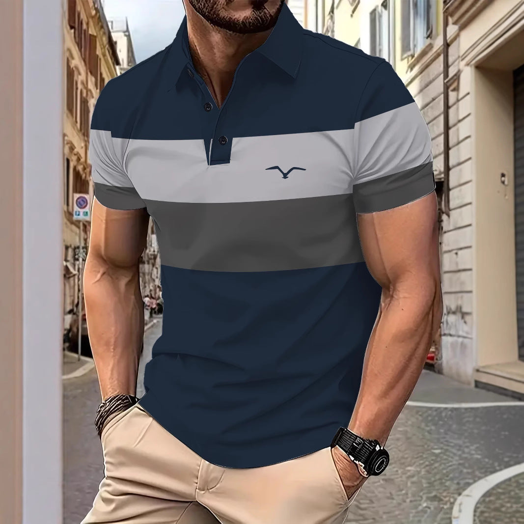 Herrer polo skjorte med moderne farveblok-design Stilla