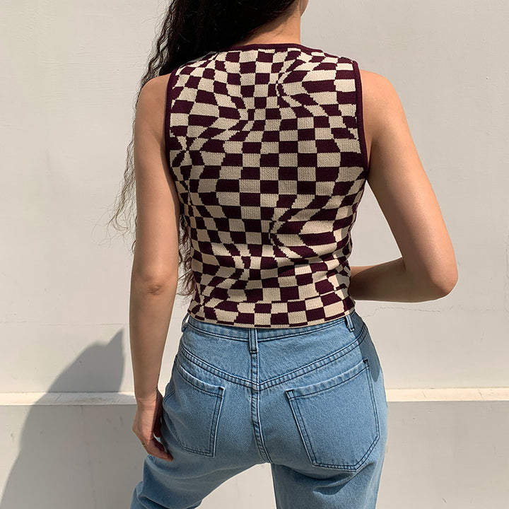 Femme Grafik Strik Crop Top Stilla