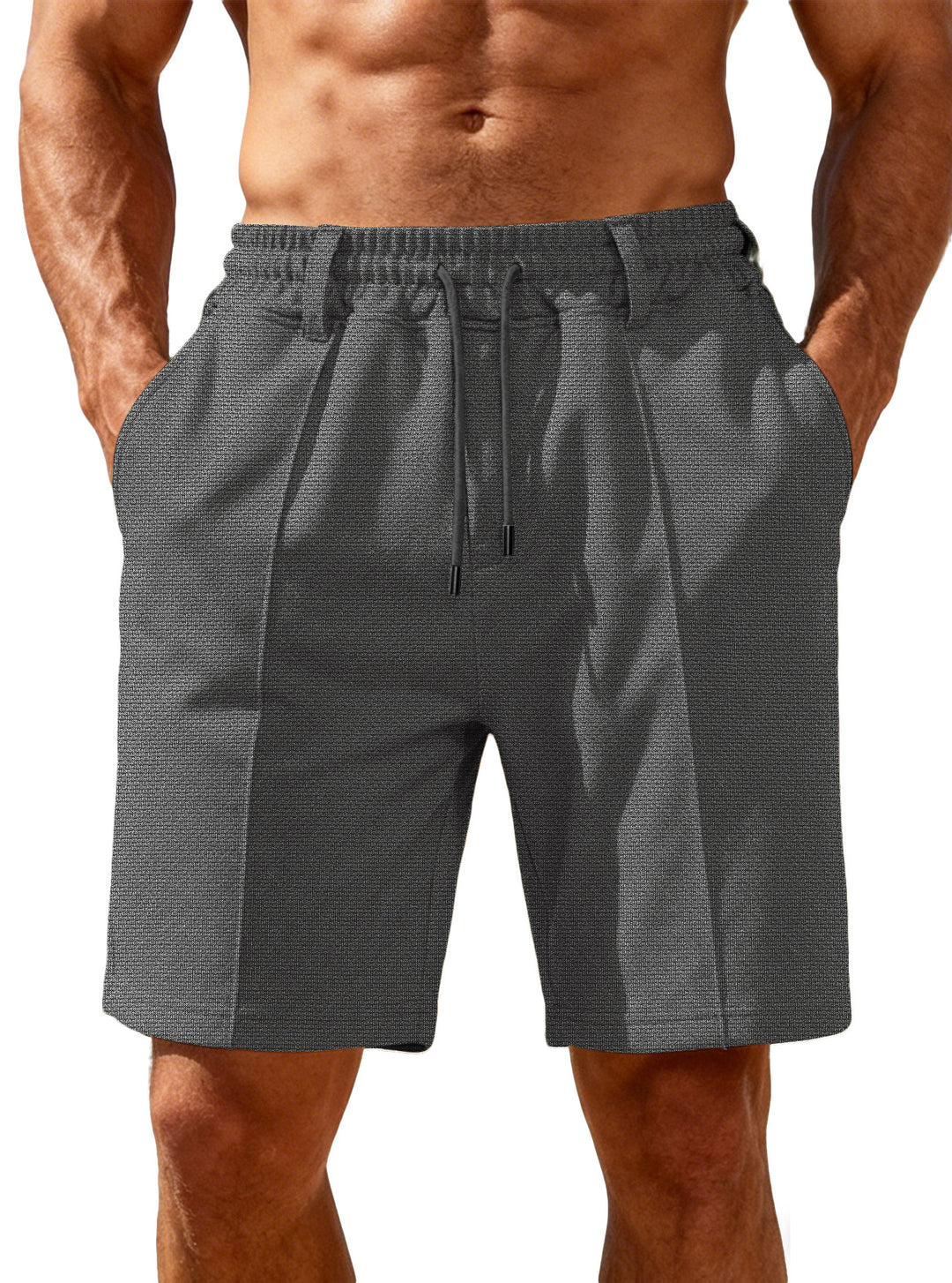 Herren nan Chino-inspirerede Relax-Shorts med bundfald elastisk tunneltræk og sidelommer Skovae