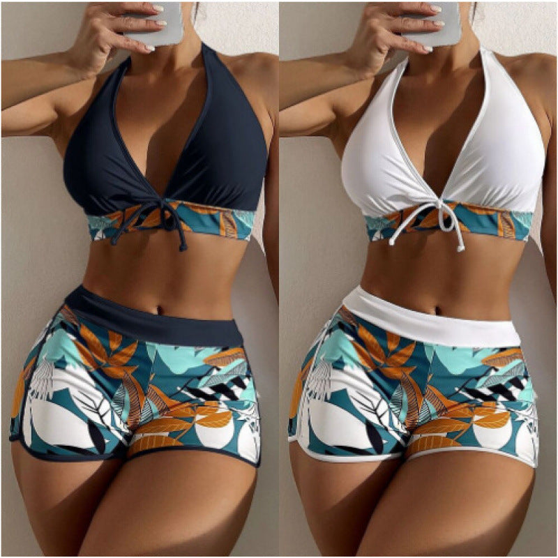 Dame Højskåret Bikini med blomsterprint detaljer og legende rygbeskyttelse Stilla