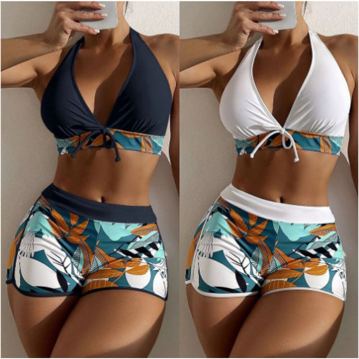 Dame Højskåret Bikini med blomsterprint detaljer og legende rygbeskyttelse Stilla