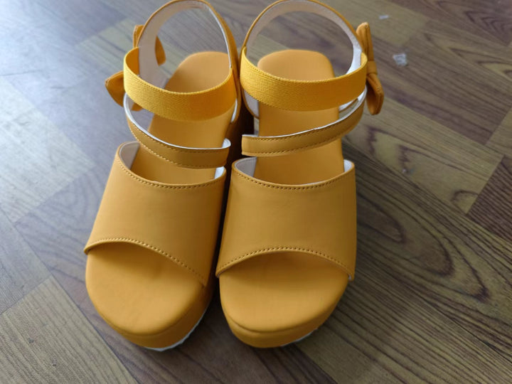 Dame Wedge-sandaler med elegant bueapplikation og skridsikker sål Skovae
