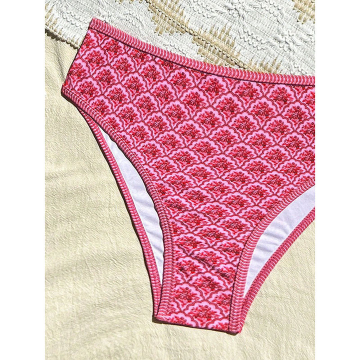 Dame Højtaljede bikini med elegant mønster Skovae