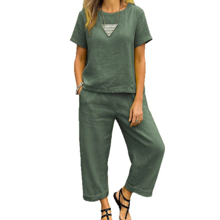 Dame afslappet loungewear-sæt i hør Skovae