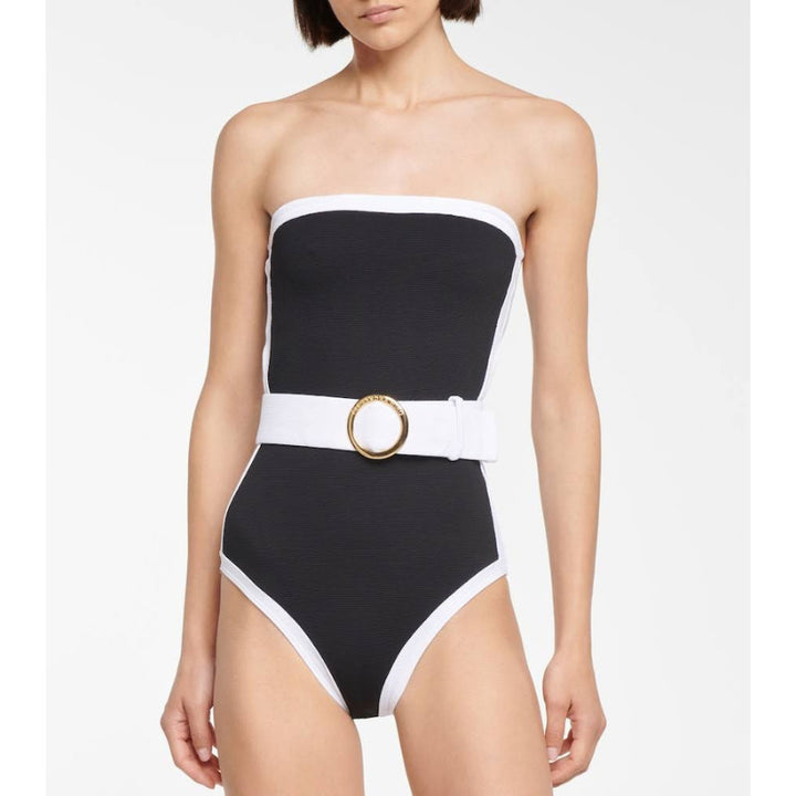 Dame bandeau badedragt med mode bælte Skovae