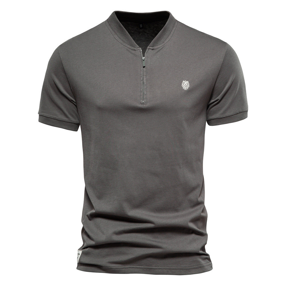 Herrer Poloshirt med moderne ståkrave og kvalitetslynlås Stilla