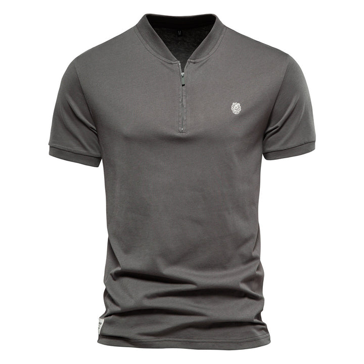 Herrer Poloshirt med moderne ståkrave og kvalitetslynlås Stilla