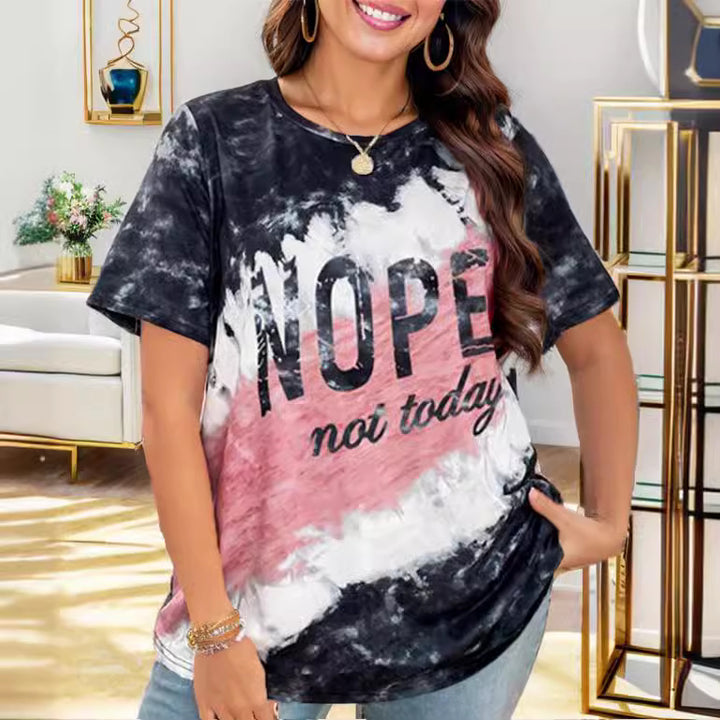 Dame casual T-shirt med statement-print Stilla