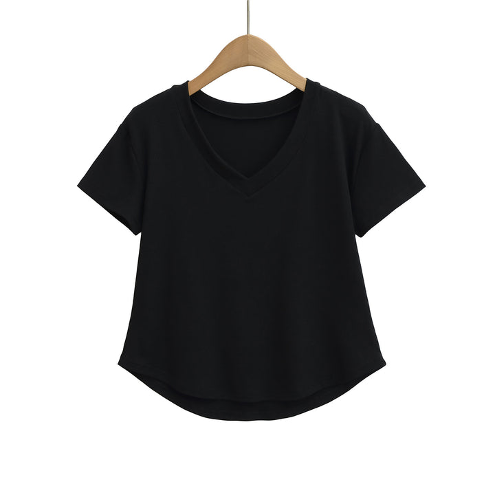Dame V-hals Basic T-shirt med løs pasform Stilla