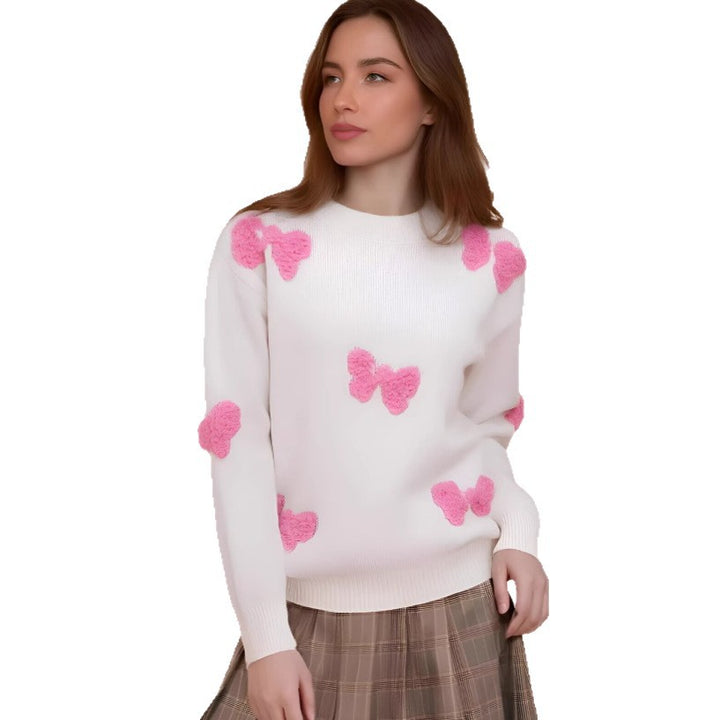 Kvindernes strikket sweater med legesyg hjerte-design og afslappet snit Stilla