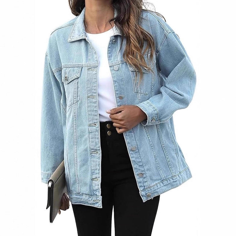 Kvinders afslappede denimjakke med oversized pasform Stilla