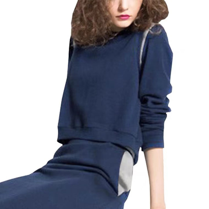 Dame afslappet sweatshirtkjole med moderne snit og stilfulde kontrastdetaljer Stilla