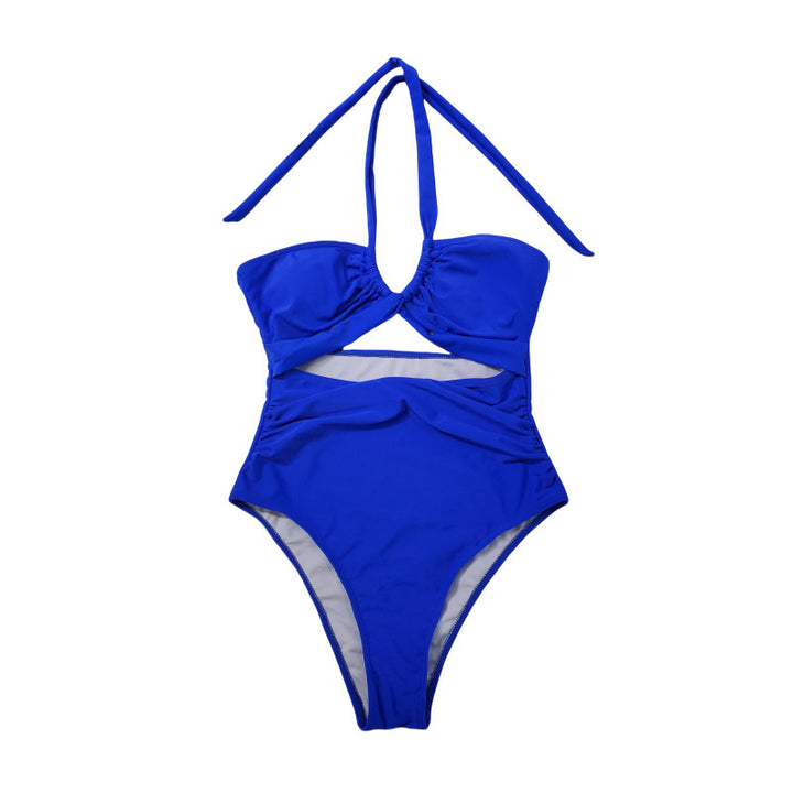 Dame én-del badesuit med stilfuld kryds-design Skovae