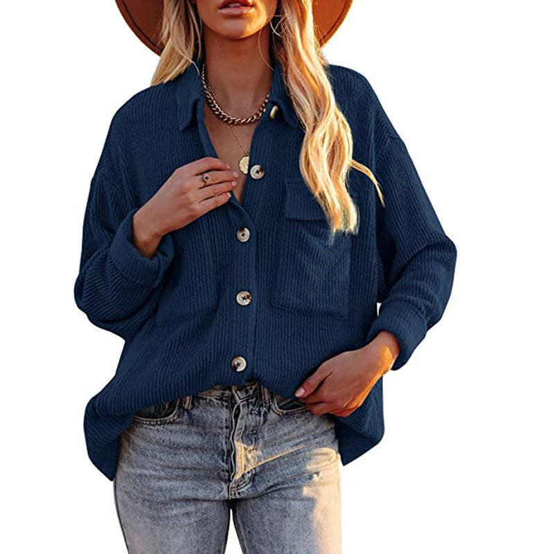 Dame Oversized Skjorte med struktureret Design og Knapdetaljer Stilla