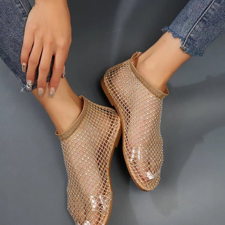 Dame Glamourøse Net-sandaler med glitrende accenter Stilla