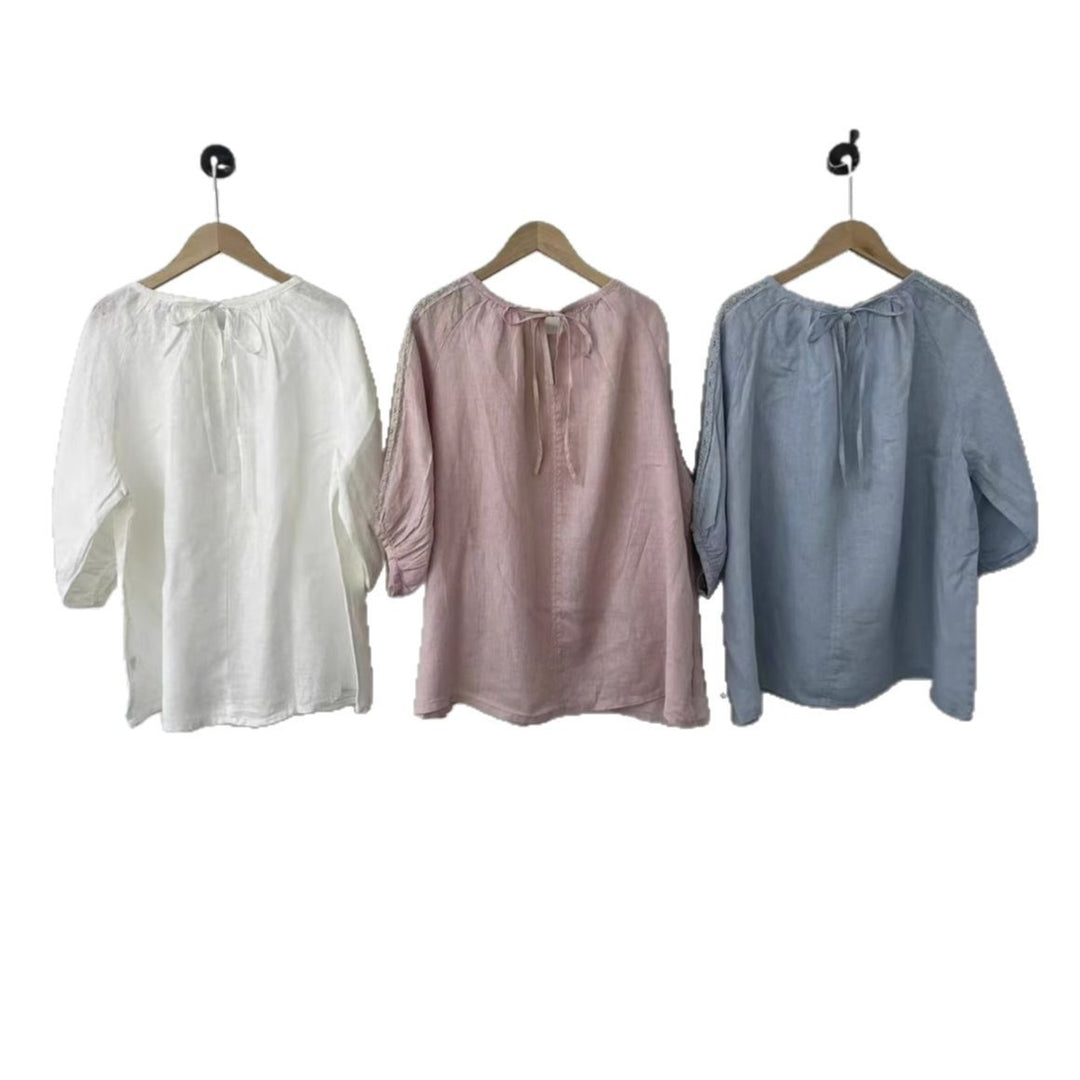 Femme Elegante Broderet Boho-Bluse Stilla