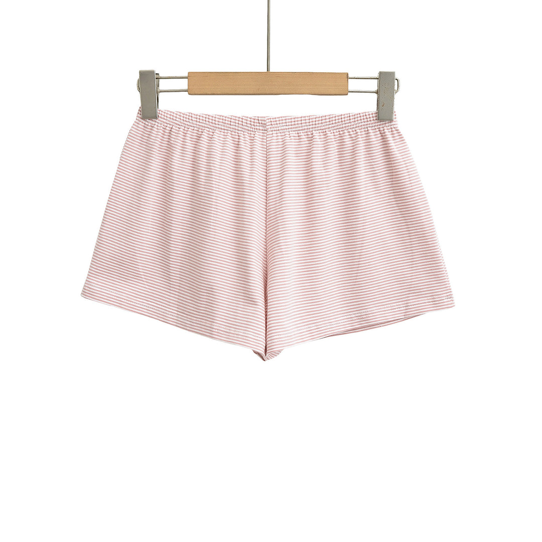 Dame korte Jersey-shorts med elastisk talje og dekorative knapper Stilla