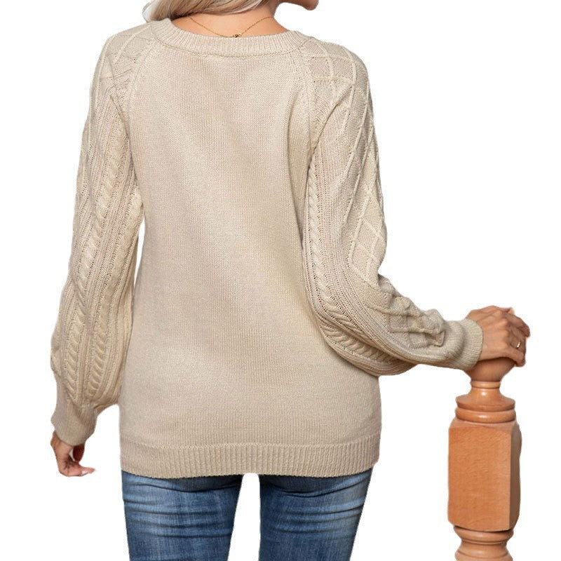Kvinders strikkede sweater med struktureret kabelmønster look Stilla