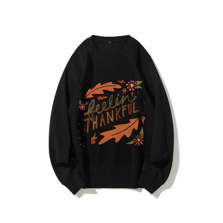Kvinders sweatshirt med farverigt efterårsdesign og inspirerende tekst Stilla