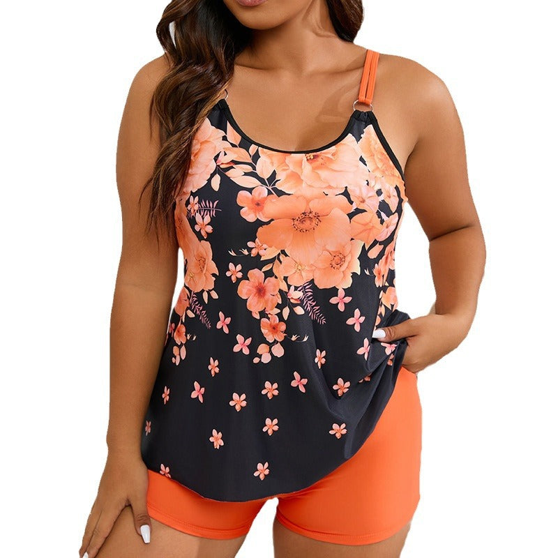 Damer Sporty Tankini badedragt med blomsterdesign og moderne snit Skovae