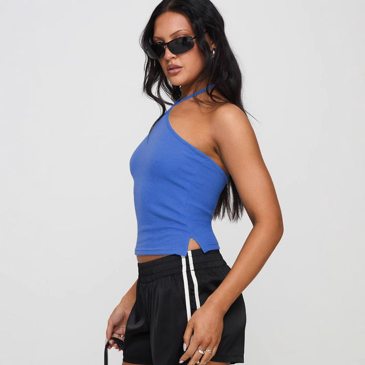 Dame Backless Crop Top med krydsede stropper Stilla