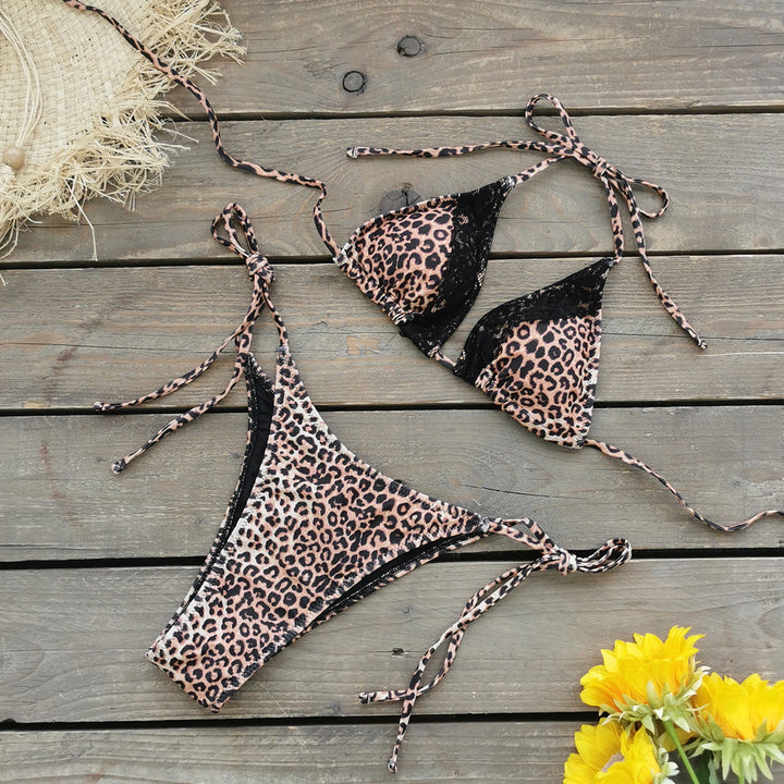 Dame Triangel Bikini med Spids-Detaljer Stilla