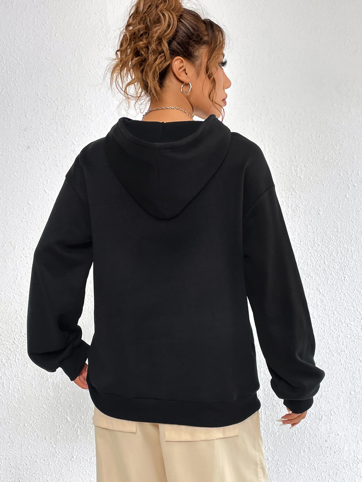 Kvindernes Oversized Hættetrøje med Urban Print og Hætte Stilla