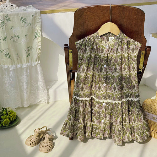 Pige Rynkebluse Blomsterkjole Stilla