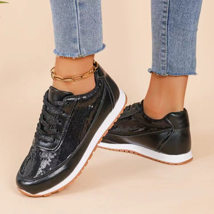 Dame mode Sneakers med glitrende overflade og skridsikker sål Stilla