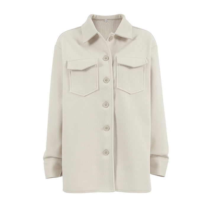 Dame Oversized Skjorteblazer med praktiske brystlommer og knapbare design Stilla