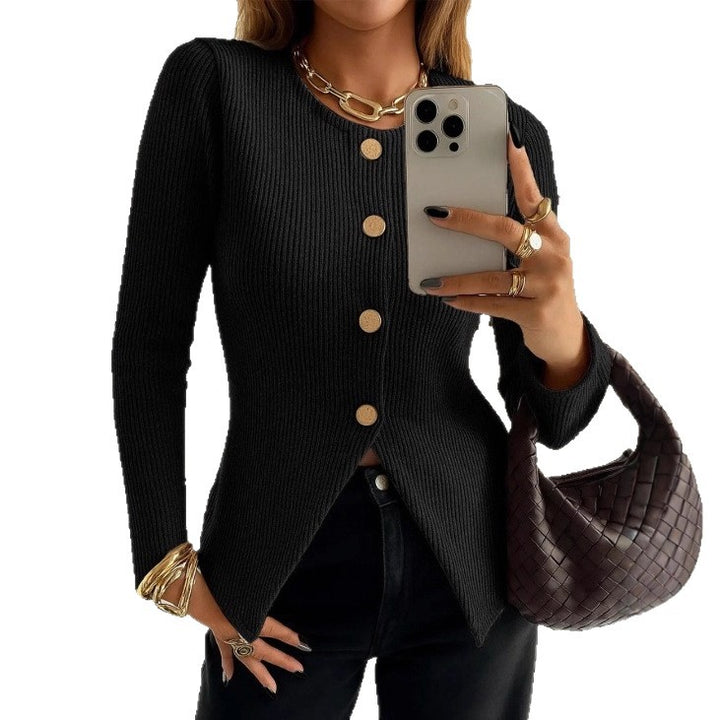 Kvinders elegante cardigan med dekorative knapper Stilla
