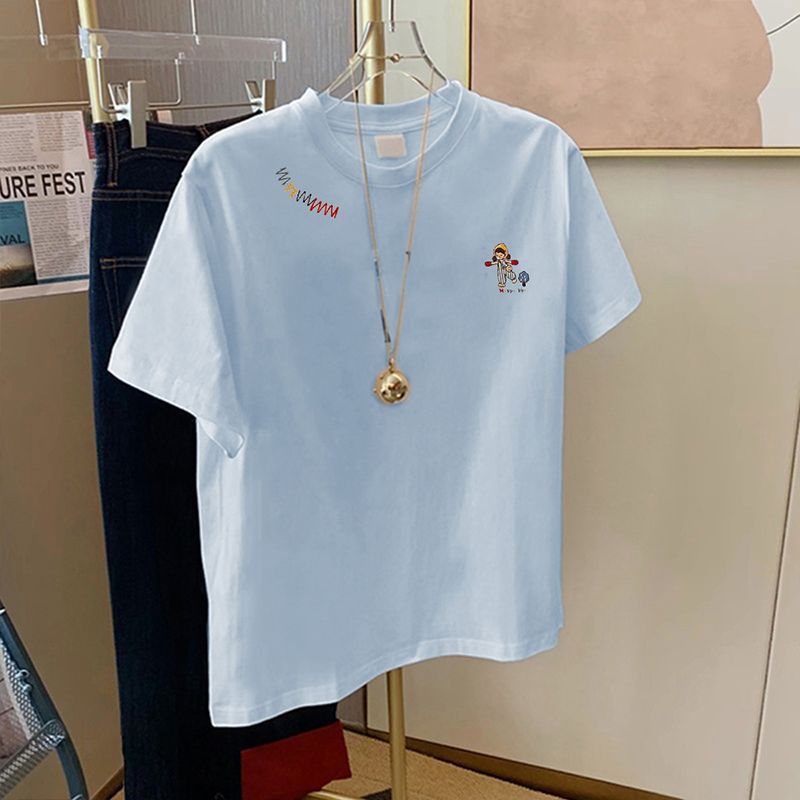 Femme Grafik Broderet Casual T-Shirt Stilla