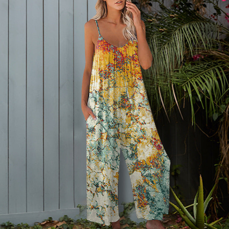 Dame Lang Jumpsuit med sidelommer og omvendt farvegradient Stilla