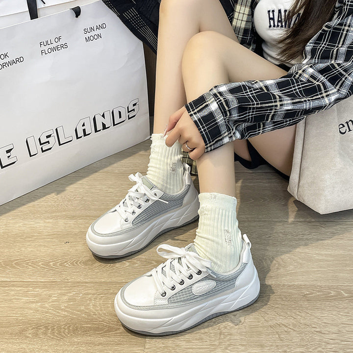 Dame Mode Sneakers med tyk platform og stilfuld overfladestruktur Stilla