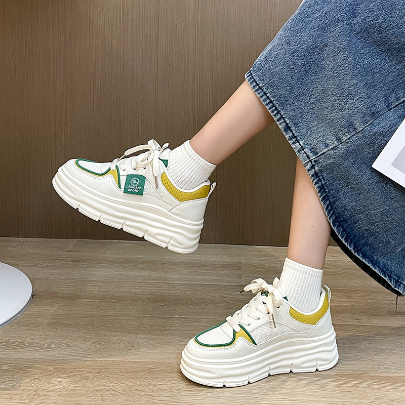Dame Sporty Plateau-Sneakers med åndbart mesh-overflade og innovativ bærekomfort Stilla