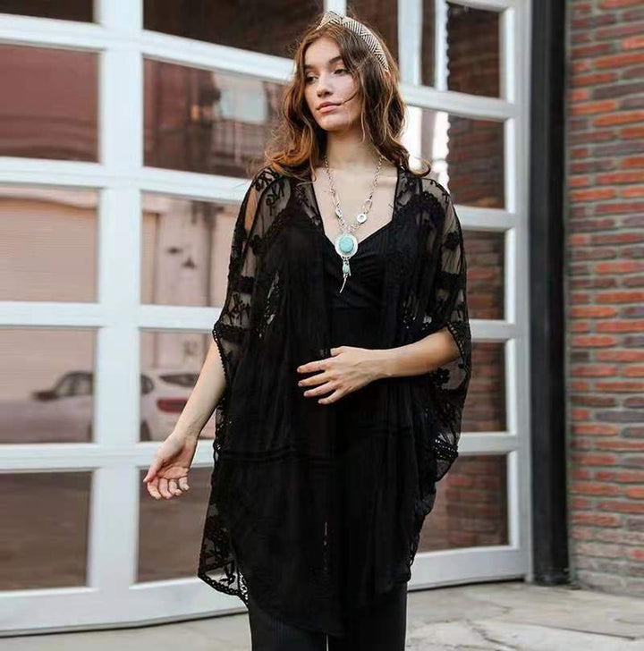 Dame Elegant og luftig Hæklet kimono Stilla