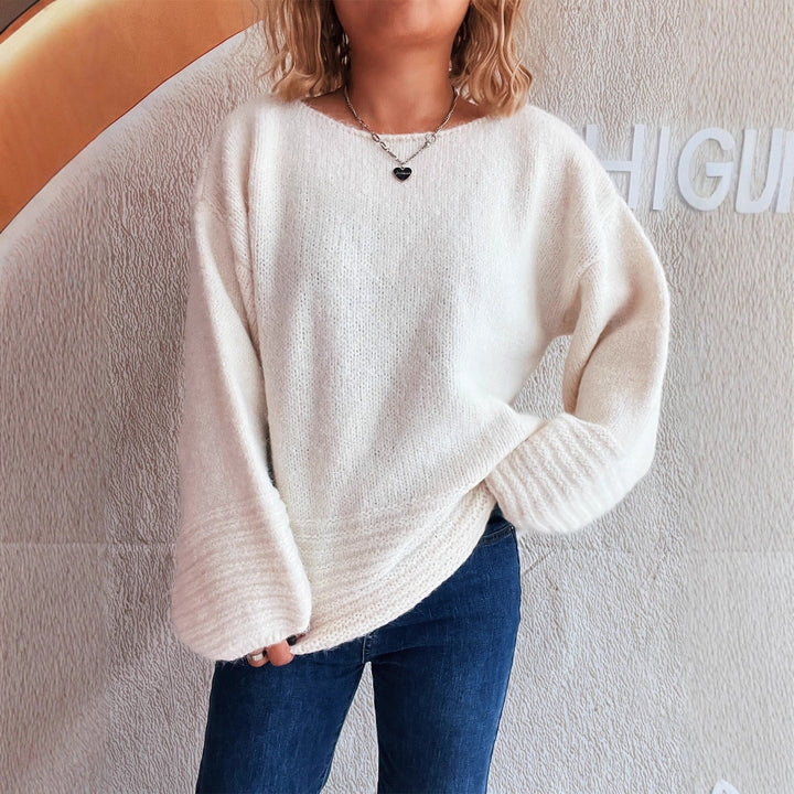 Kvinders hyggelige sweater med oversized skæring og struktureret strikkestil Stilla