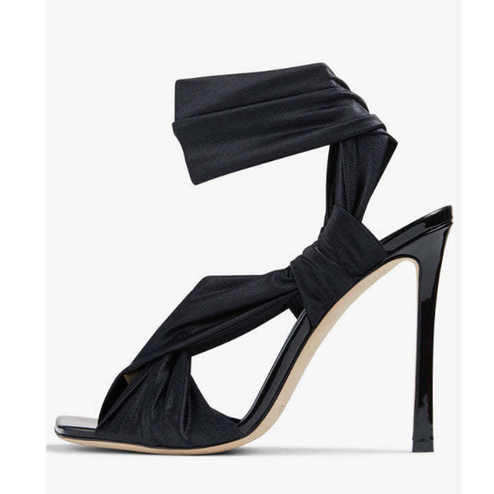 Dame Riemchen High-Heel Sandaler med drejet stofdesign Stilla