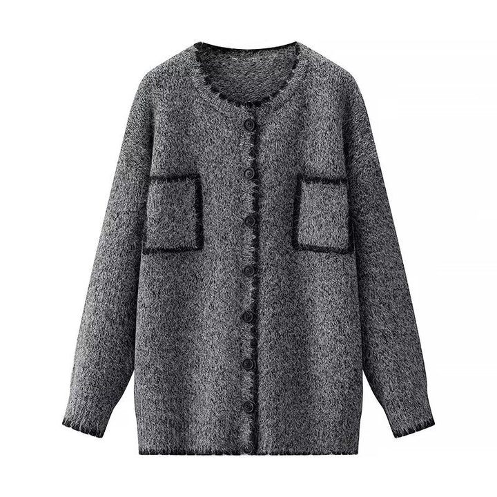 Kvinders cardigan med påsætningslommer og kontrasterende detaljer Stilla