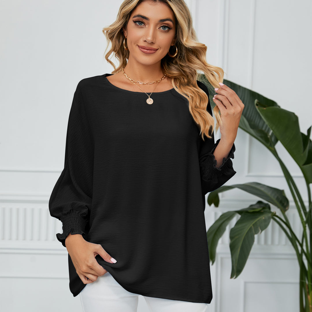 Dame Oversized Bluse med frynset ærme Stilla