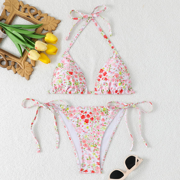 Dame blomster mønster triangel bikini Skovae