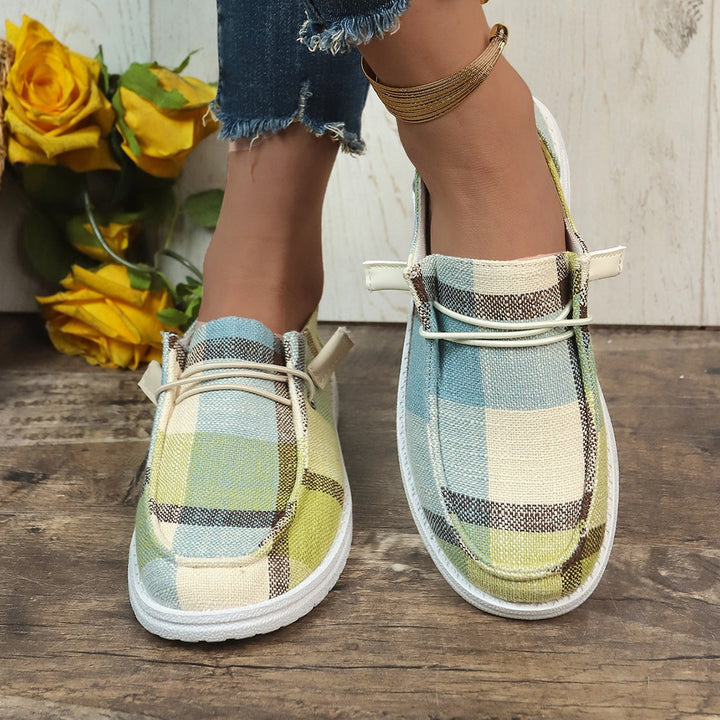 Dame mode Slip-On fritidssko med checket design og behagelig pasform Stilla