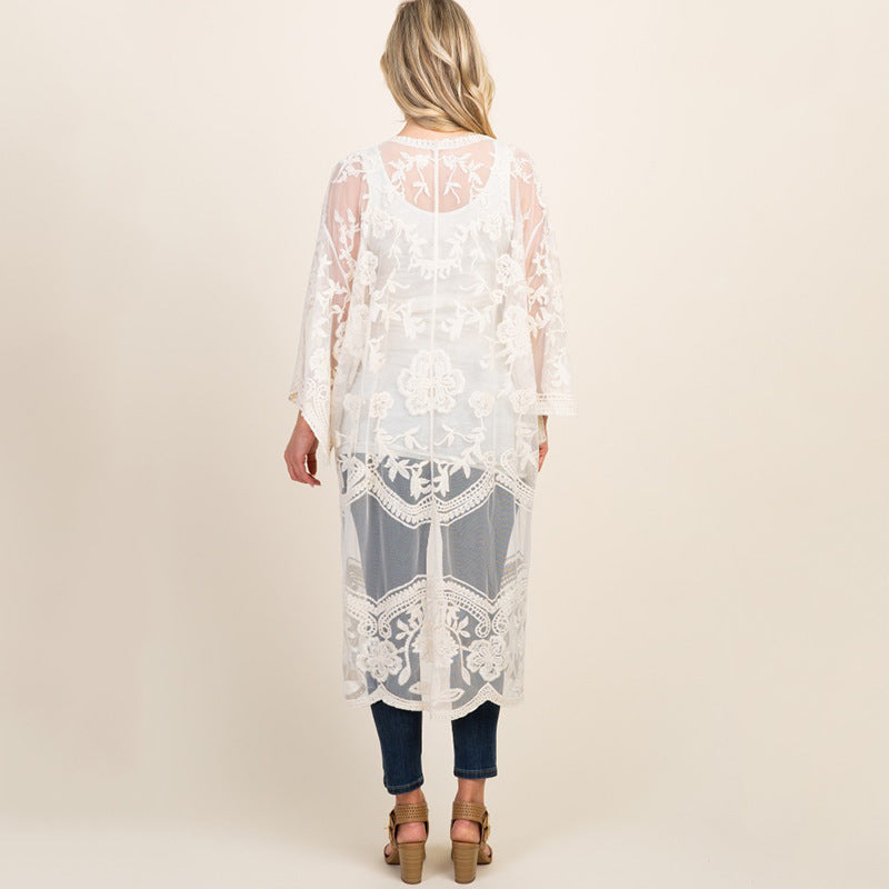 Dame spidstunika i afslappet oversized-snit med blomsterdetaljer Stilla