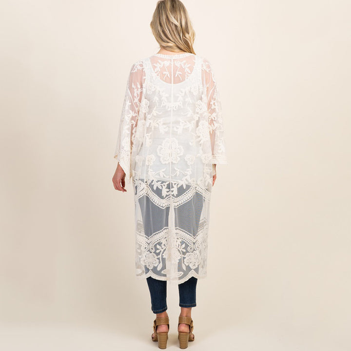 Dame spidstunika i afslappet oversized-snit med blomsterdetaljer Stilla