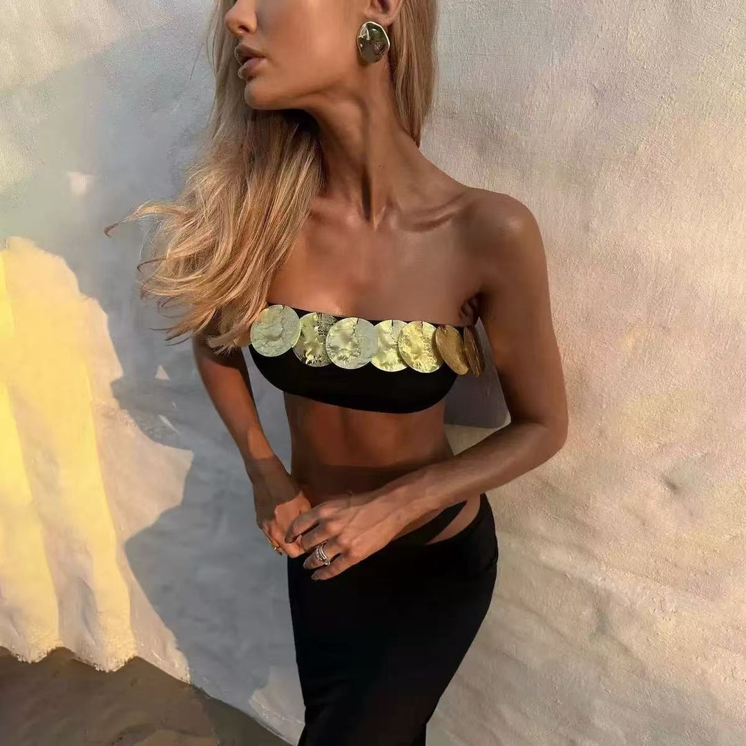 Dame Bikini-top med luksuriøs guldsmykke og høj bærekomfort Stilla