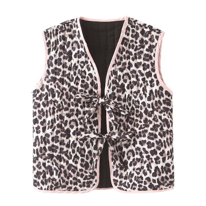 Femme quiltet ærmeløs Animal Print vest Stilla