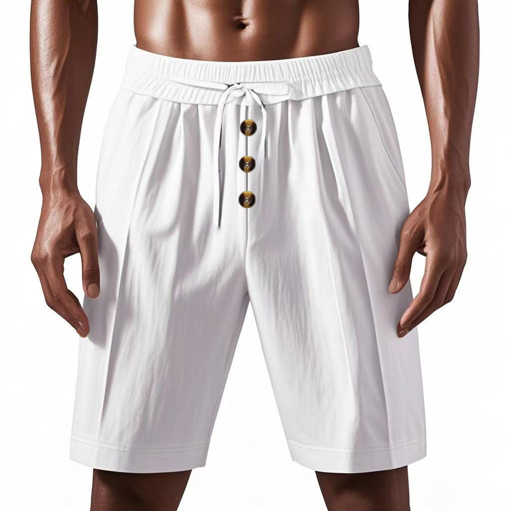 Herrer casual shorts med knapdetaljer og elastisk talje Stilla