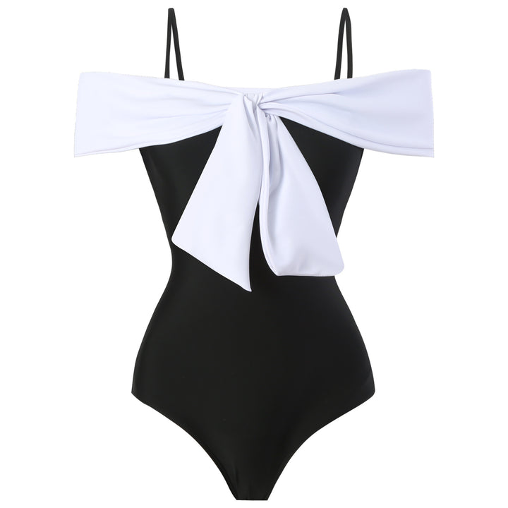 Dame one-piece badedragt med elegant indpakningsdesign og høj benåbning Skovae