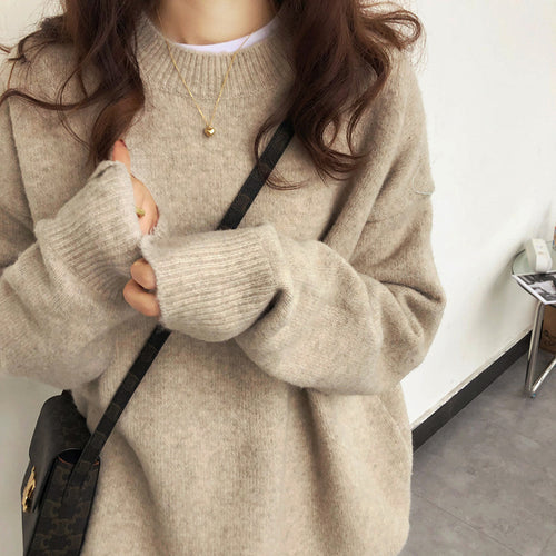 Kvinders oversized strikket sweater med ribbede detaljer Stilla