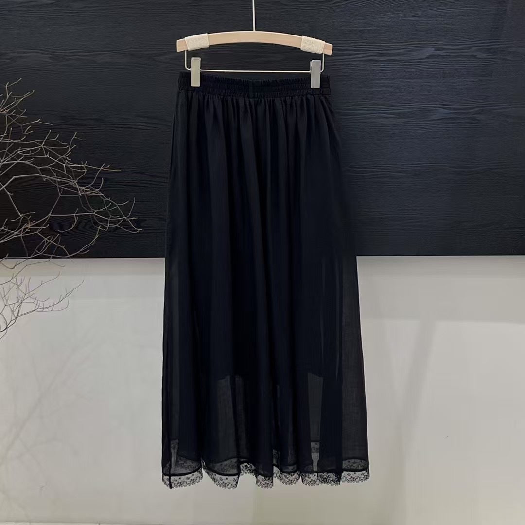 Femme A-linje Maxi-nederdel med blondekant Stilla
